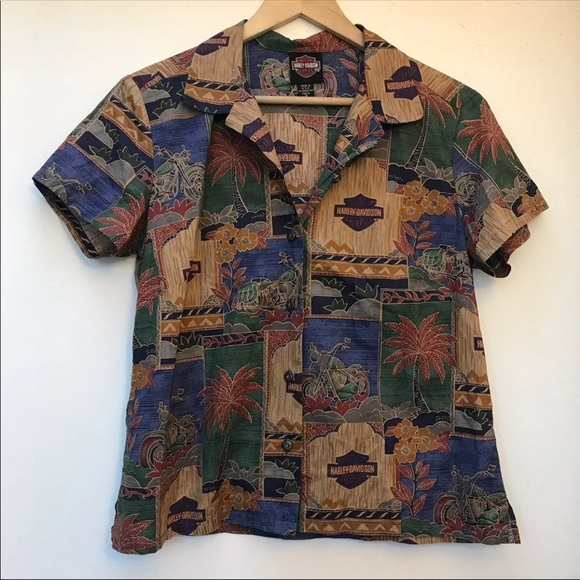 Harley-Davidson Tops - VTG Harley Davidson button up top